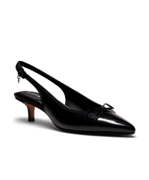 The Goldfinch Kitten Heel - Black Patent Leather
